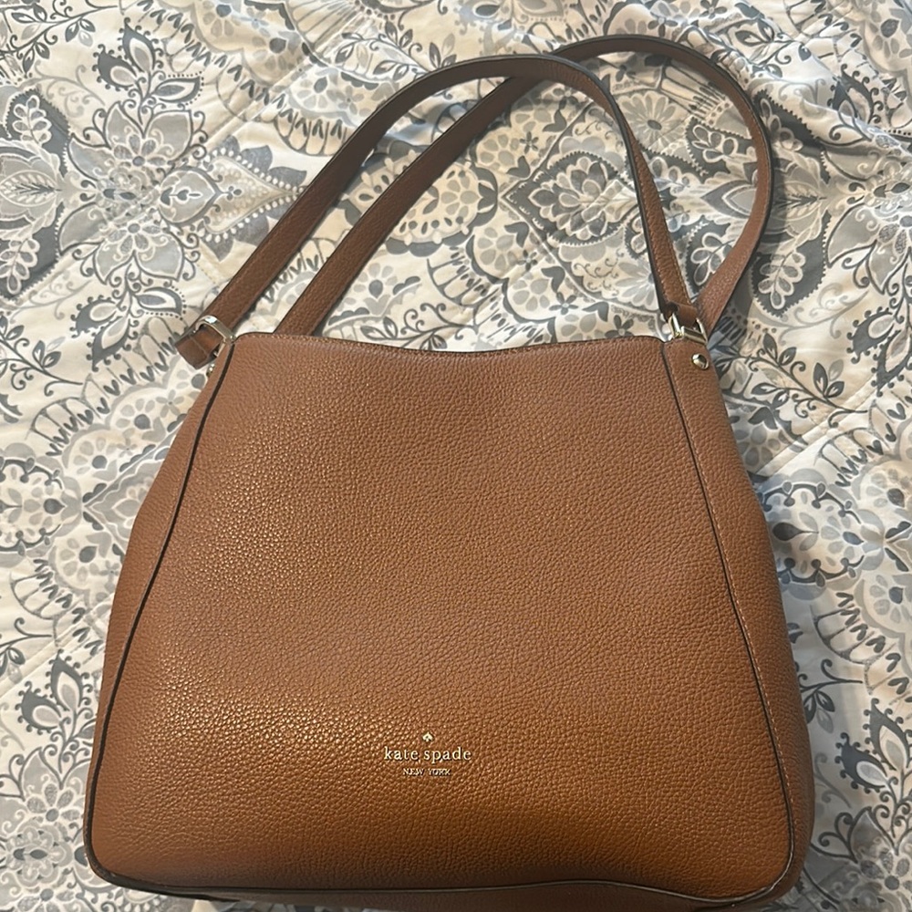 Kate Spade Tan Pebbled Leather Shoulder Bag